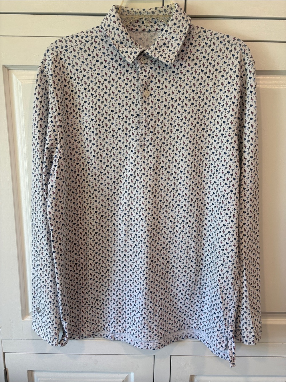 Men’s IBKUL quarter button collar/polo golf shirt/topper.